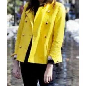 J.Crew Trudy Double Breast Peacoat Blazer Womens 6 Yellow Gold Preppy Classic